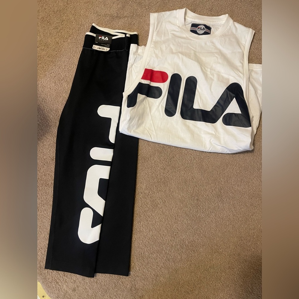 Fila cropped tights with top.